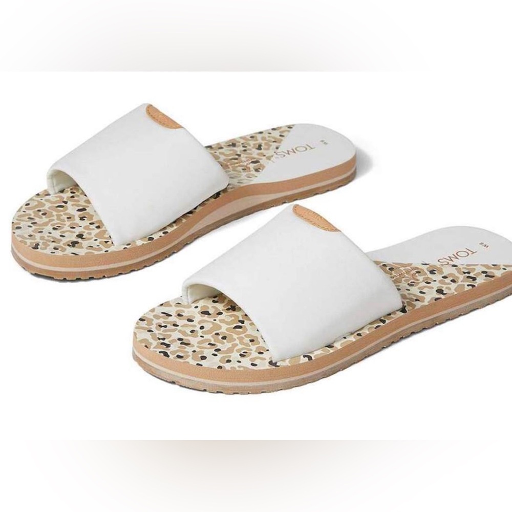 TOMS Carly White Jersey Slide Sandal